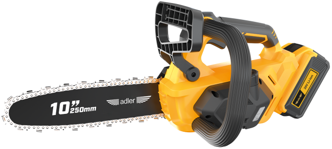 Przejdź do produktu Akumulatorowa piła łańcuchowa 10" w zestawie z ładowarką i akumulatorem AKU- 6200P/20V-4Ah