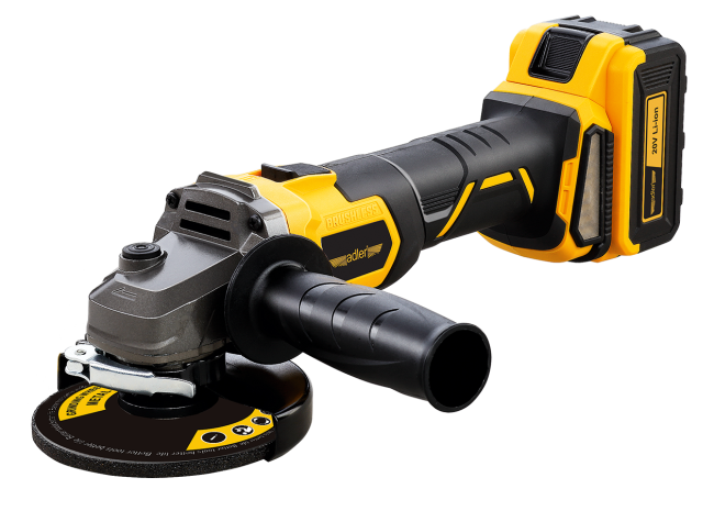 Przejdź do produktu Akumulatorowa szlifierka kątowa 125mm w zestawie z akumulatorem i ładowarką AKU-125S/20V-4Ah