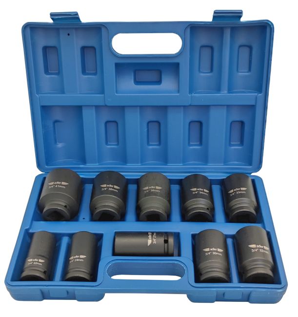 Przejdź do produktu Zestaw - Nasadki udarowe Cr-Mo 3/4" 10szt AD-1102