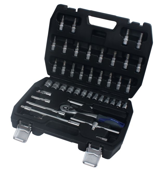 Przejdź do produktu Zestaw - Klucze nasadowe Cr-V 1/4" - 43 elementy
