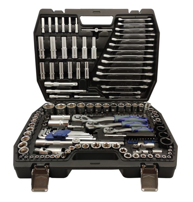 Przejdź do produktu Zestaw - Klucze nasadowe Cr-V 1/4" 3/8" 1/2" - 150 elementów