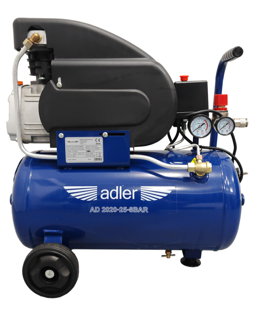 Przejdź do produktu Sprężarka powietrza ADLER AD2020-25-8bar 230V akcesoria