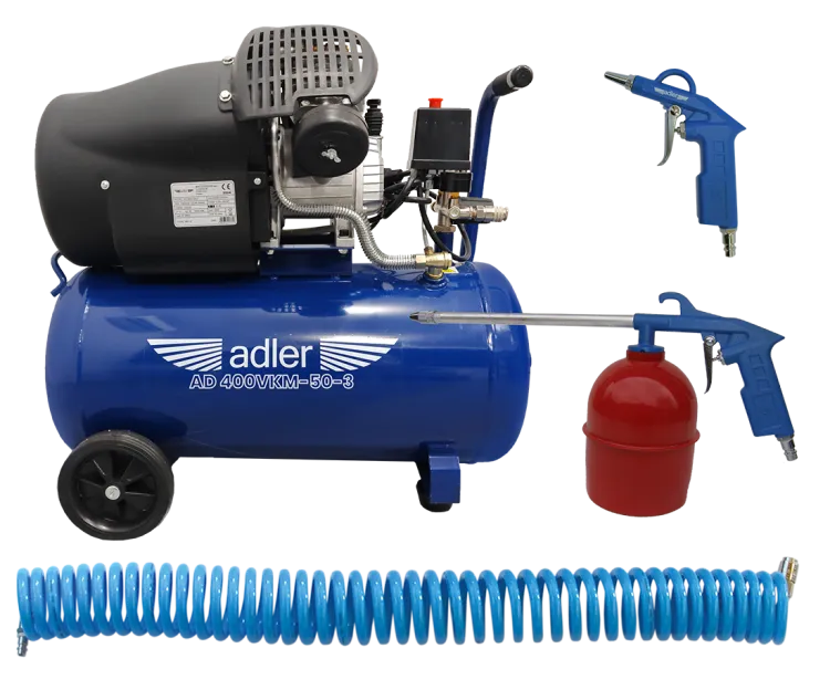 Zestaw kompresor Adler AD400VKM-50-3 230V z akcesoriami