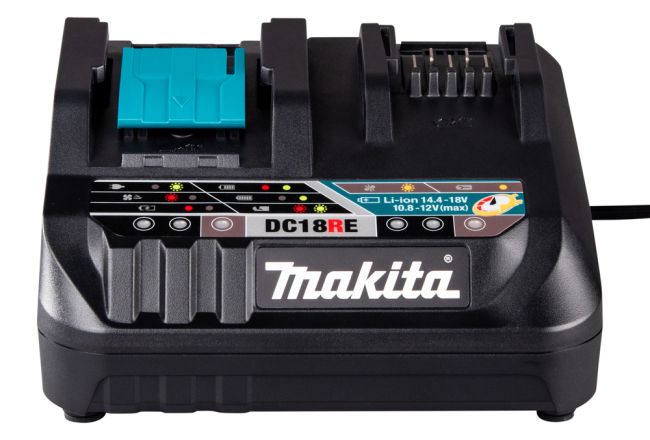 Przejdź do produktu Makita DC18RE ładowarka do dwóch akumulatorów 12V CXT i 18V LXT, szybka
