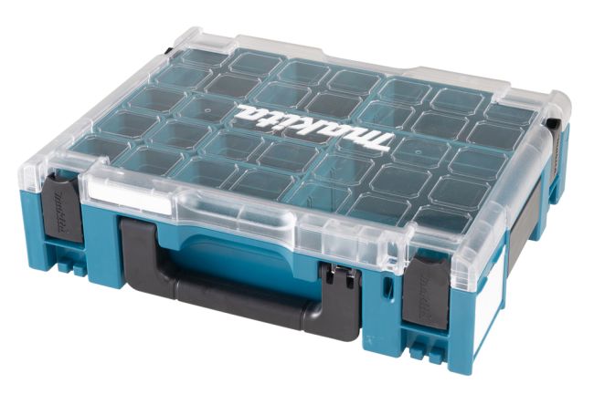 Przejdź do produktu Makita 191X80-2 walizka Makpac Organizer z wkładanymi 13 pudełkami w 5-ciu różnych rozmiarach umożliwia segregowanie małych części i osprzętu