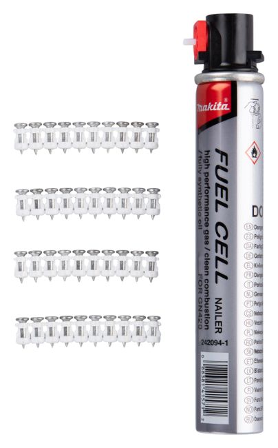 Przejdź do produktu Makita 196285-5 gwoździe do betonu + gaz 3,1 x 15 mm, 1 000 szt.