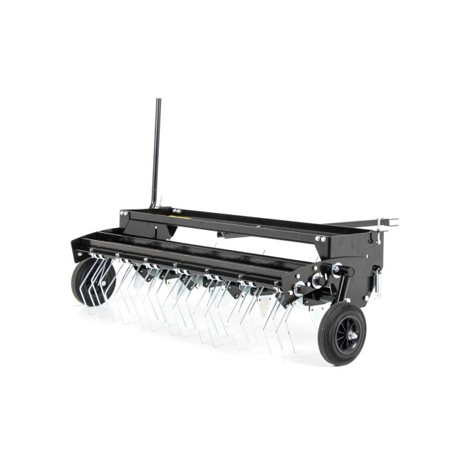 Przejdź do produktu Krysiak AWL-1000 aerator 139 cm 2w1 do traktorów, gwiazdkowy z grabiami, przystosowany do pracy z tyłu na dyszlu, wyposażony w dwa podnoszone koła transportowe