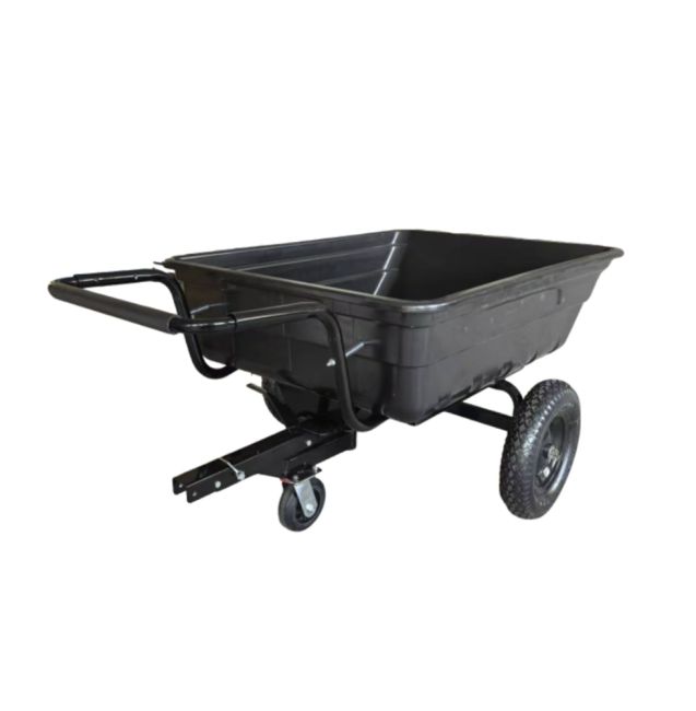 Przejdź do produktu Krysiak YP400P przyczepka transportowa plastikowa do 400 kg lub 200 l, 2 koła pneumatyczne, koło podpórkowe obrotowe do ciągnięcia i do pchania ręcznego, funkcja wywrotki