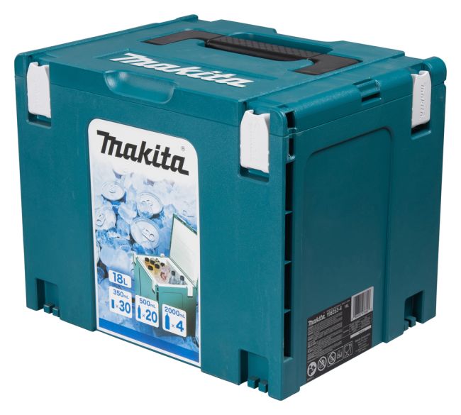 Przejdź do produktu Makita 198253-4 lodówka turystyczna Makpac nr 4 18 L skrzynka walizka chłodziarka, bez problemu zmieścisz w niej wodę, napoje, lunch lub przekąski na cały dzień