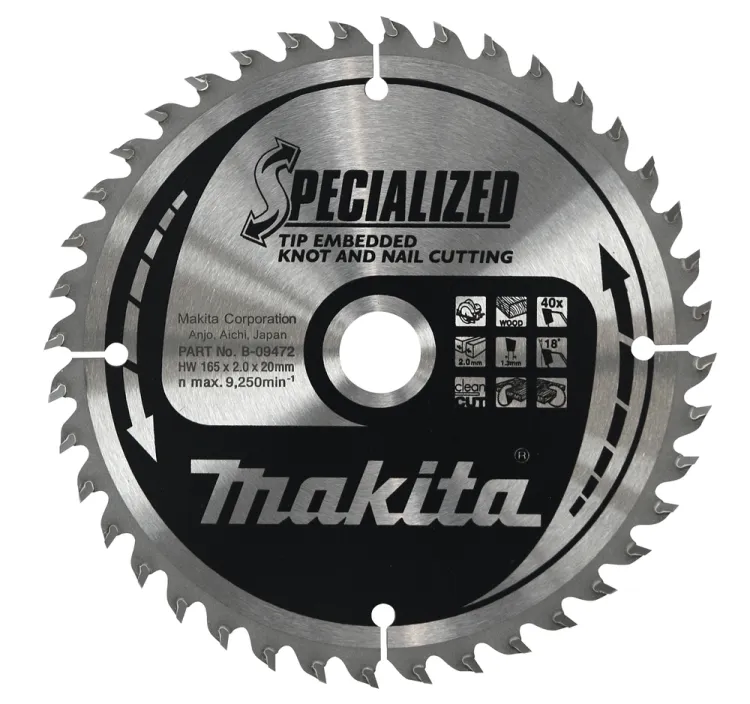 Tarcza Makita Specialized B-09472 165x20 mm 40 zębów