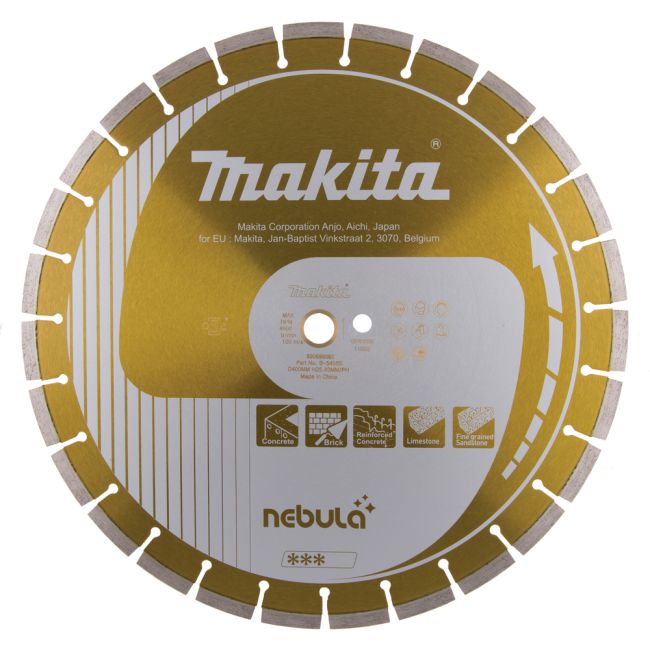 Przejdź do produktu Makita B-54069 tarcza diamentowa do przecinarki tarczowej, tnąca na sucho i mokro 400 x 25,4 mm Nebula, idealna do pustaka i betonu zbrojonego