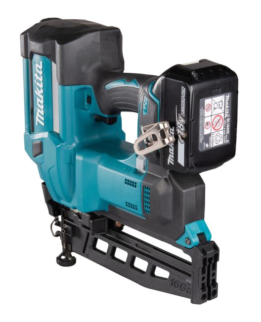 Przejdź do produktu Makita DBN600Z gwoździarka akumulatorowa LXT, 18V, LI-ION, bez akumulatora i ładowarki, idealna do prac wykończeniowych, posiada regulację głębokości wbijania, automatyczną blokadę przed przypadkowym wystrzałem