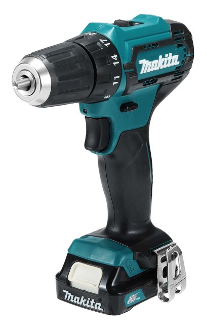 Przejdź do produktu Makita DF333DZ wiertarko-wkrętarka akumulatorowa CXT 12V max, 30 Nm, 0 – 1700 obr./min, bez akumulatora i ładowarki, jest łatwa w użyciu i zapewnia dostęp do ciasnych miejsc