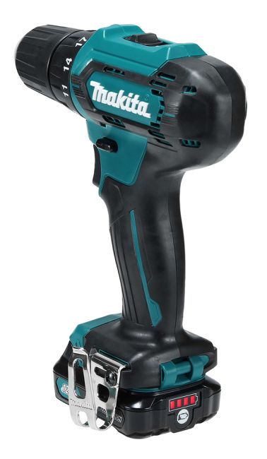 Przejdź do produktu Makita DF333DZ wiertarko-wkrętarka akumulatorowa CXT 12V max, 30 Nm, 0 – 1700 obr./min, bez akumulatora i ładowarki, jest łatwa w użyciu i zapewnia dostęp do ciasnych miejsc