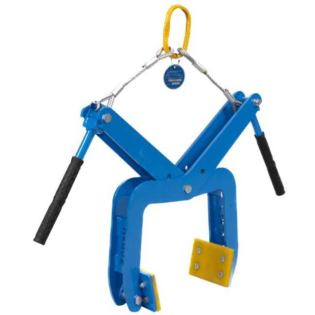 Przejdź do produktu Jazon CHUZ chwytak uniwersalny zawieszany do przenoszenia i ustawiania krawężników prostych i obrzeży, szerokość łap 14 cm, nośność do 250 kg