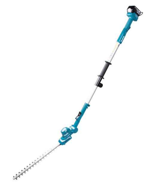 Przejdź do produktu Makita DUN461WZ nożyce do żywopłotu na wysięgniku 18V LXT, ostrze 460 mm, bez akumulatora i ładowarki, idealne nożyce do przycinania wysokich i trudno dostępnych żywopłotów
