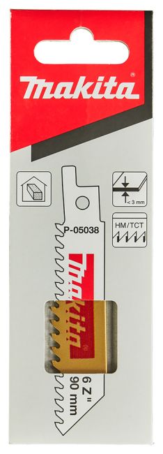Przejdź do produktu Makita P-05038 brzeszczot ze spieku, 6 TPI, TC / HM, 90 x 1,3 mm, 1 szt., do piły JR3070CT, DJR183, JR103D i innych firm, do płyt wiórowych, laminatów, eternitu, odlewów, żeliwa, węgla, pianki poliuretanowej, materiałów ściernych itd.