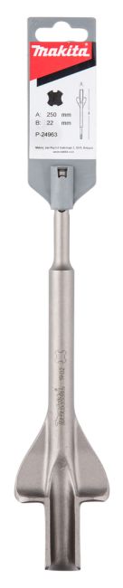 Przejdź do produktu Makita P-24963 dłuto kanałowe ze skrzydełkami, 22 x 250 mm, SDS-Plus, do młotowiertarki DHR243, prowadzi narzędzie i pomaga utrzymać równą szerokość bruzdy