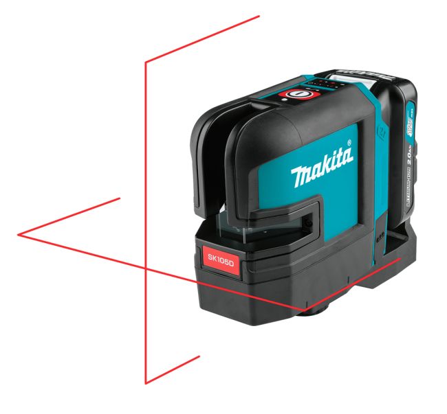 Przejdź do produktu Makita SK105DZ laser krzyżowy CXT, czerwony, 12 V max, bez akumulatora i ładowarki, samopoziomujący, widoczność 25 metrów, jest odporny na kurz i wodę, łatwy, kompaktowy i łatwy w obsłudze