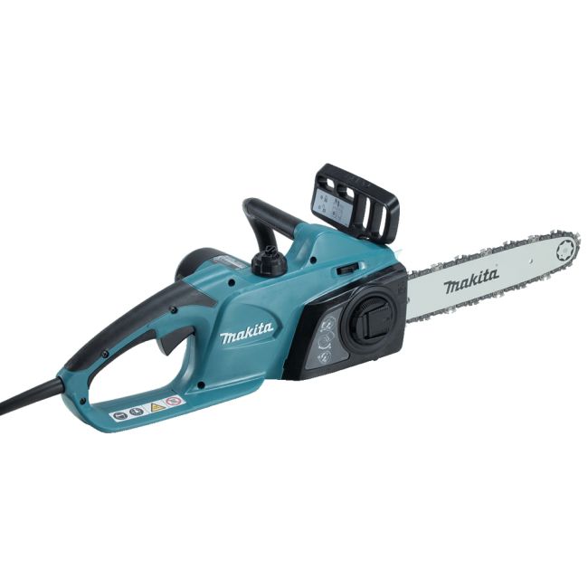 Przejdź do produktu Makita UC4041A pilarka łańcuchowa elektryczna 1800 W, z prowadnicą 16" 40 cm, prędkość łańcucha 14,5 m/s, wydajna piła z beznarzędziową regulacją naciągu oraz wymianą łańcucha i prowadnicy