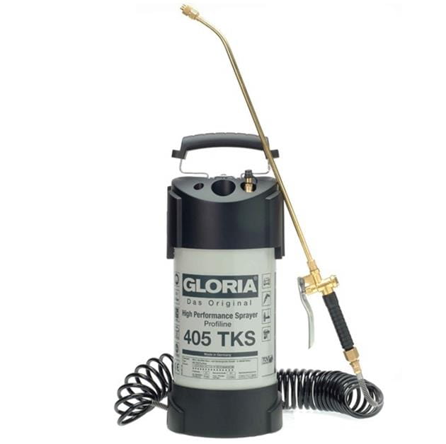 Opryskiwacz Gloria 405 TKS Profiline z mosiężną lancą i spiralnym wężem