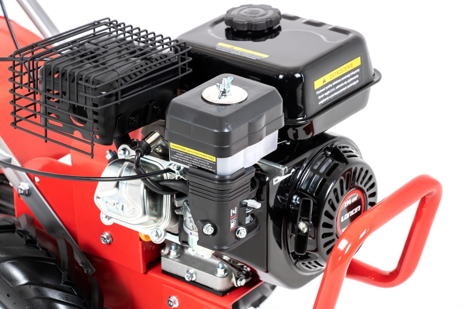 Silnik Loncin G200F z osłoną i rozrusznikiem w glebogryzarce Faworyt SHT48-196L