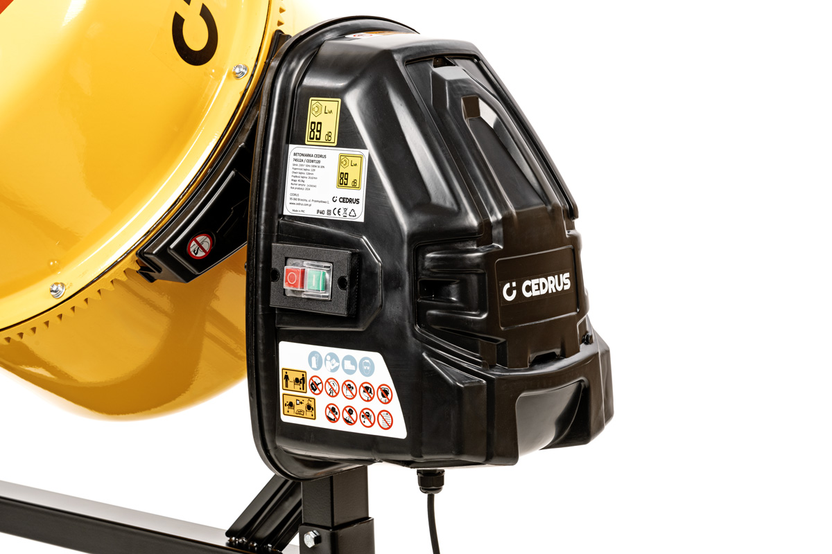 Betoniarka elektryczna 500W z bębnem 120L Cedrus BT120 CEDBT120 zdjęcie 2